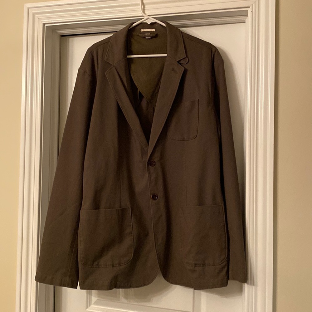Cotton olive casual blazer